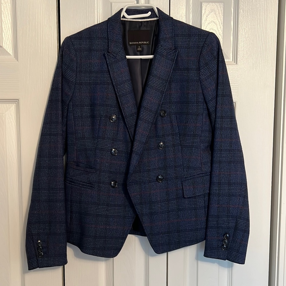 Tartan pattern blazer